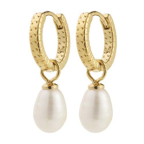 Pilgrim Elliana White Earrings - Gold Plated
